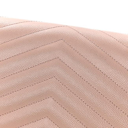 Saint Laurent Chain Wallet Grain De Poudre Matelasse Chevron Monogram Pale Pink Leather Shoulder Bag - image 5
