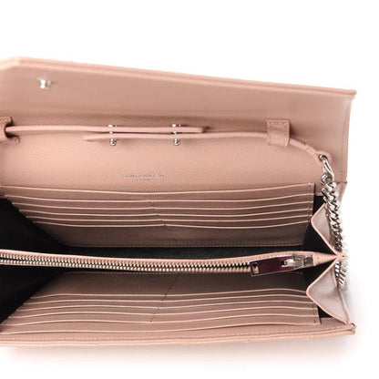 Saint Laurent Chain Wallet Grain De Poudre Matelasse Chevron Monogram Pale Pink Leather Shoulder Bag - image 7