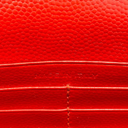Saint Laurent Chain Wallet Grain De Poudre Matelasse Chevron Monogram Red Leather Shoulder Bag - image 9