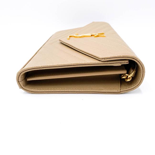 Saint Laurent Chain Wallet Grain De Poudre Matelasse Monogram Beige Leather Cross Body Bag - photo 8