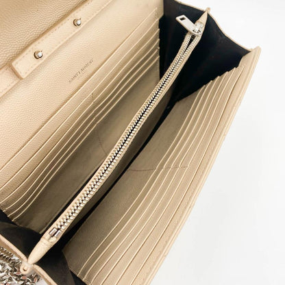 Saint Laurent Chain Wallet Medium Woc Monogram Beige Leather Cross Body Bag - photo 10