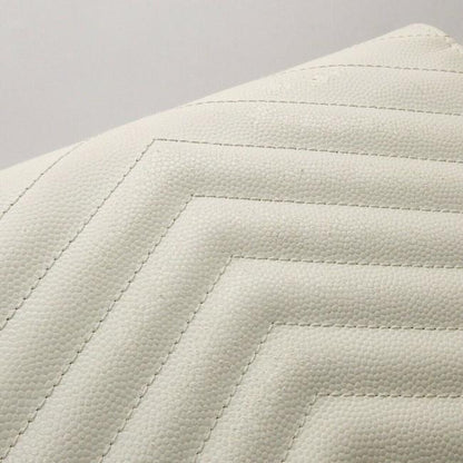 Saint Laurent Chain Wallet Monogram Envelope Grain De Poudre Matelasse Chevron Dove White Leather Shoulder Bag - image 8