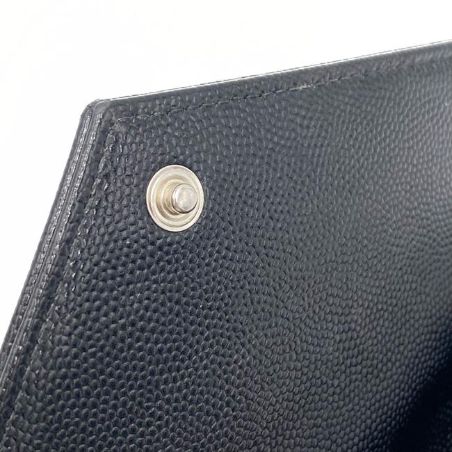 Saint Laurent Chain Wallet Monogram Envelope Grain De Poudre Matelasse Chevron Woc Black Leather Shoulder Bag - image 9