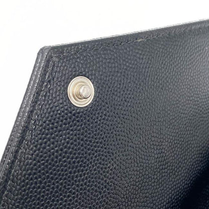 Saint Laurent Chain Wallet Monogram Envelope Grain De Poudre Matelasse Chevron Woc Black Leather Shoulder Bag - image 9