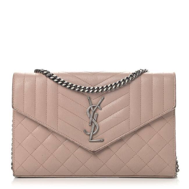 Saint Laurent Chain Wallet Monogram Envelope Tri-quilt Beige Sheepskin Leather Shoulder Bag - image 1