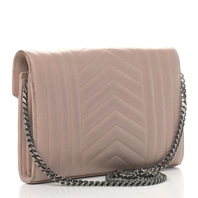 Saint Laurent Chain Wallet Monogram Envelope Tri-quilt Beige Sheepskin Leather Shoulder Bag - image 2