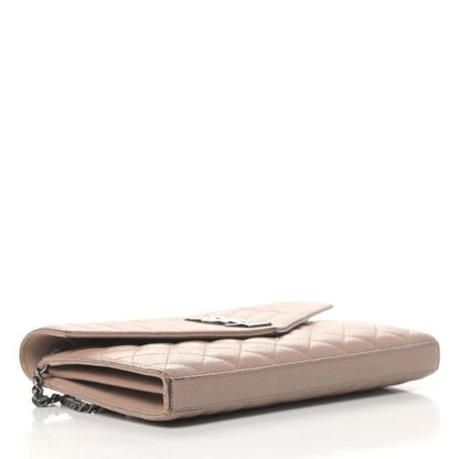 Saint Laurent Chain Wallet Monogram Envelope Tri-quilt Beige Sheepskin Leather Shoulder Bag - image 3
