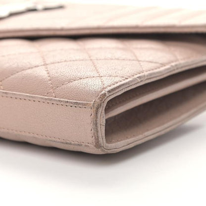 Saint Laurent Chain Wallet Monogram Envelope Tri-quilt Beige Sheepskin Leather Shoulder Bag - image 5