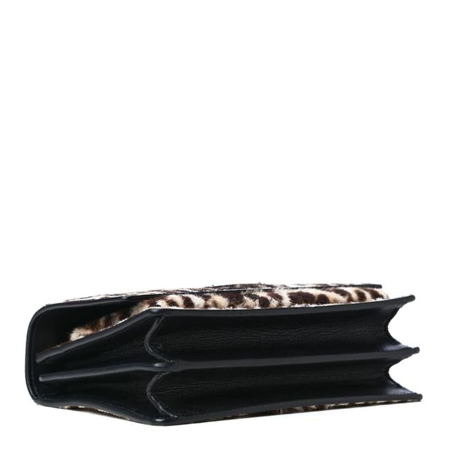 Saint Laurent Chain Wallet Sunset Leopard Print Monogram Small Natural Black Calf Hair Shoulder Bag - image 3