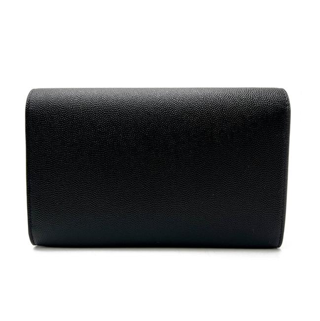 Saint Laurent Chain Wallet Ysl Uptown Woc In Grain De Poudre Embossed Black Leather Shoulder Bag - image 6