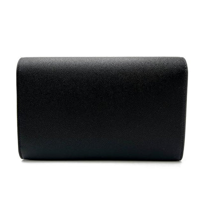 Saint Laurent Chain Wallet Ysl Uptown Woc In Grain De Poudre Embossed Black Leather Shoulder Bag - image 6