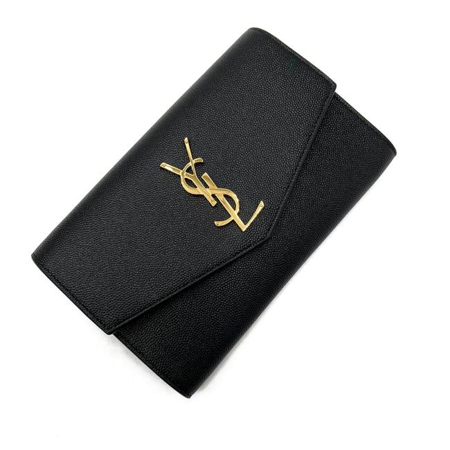 Saint Laurent Chain Wallet Ysl Uptown Woc In Grain De Poudre Embossed Black Leather Shoulder Bag - image 8
