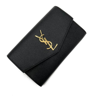 Saint Laurent Chain Wallet Ysl Uptown Woc In Grain De Poudre Embossed Black Leather Shoulder Bag - image 8