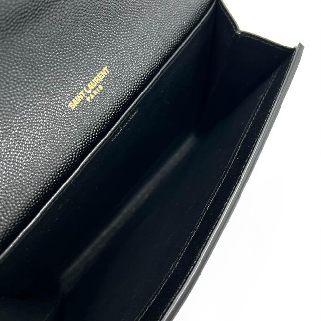 Saint Laurent Chain Wallet Ysl Uptown Woc In Grain De Poudre Embossed Black Leather Shoulder Bag - image 9