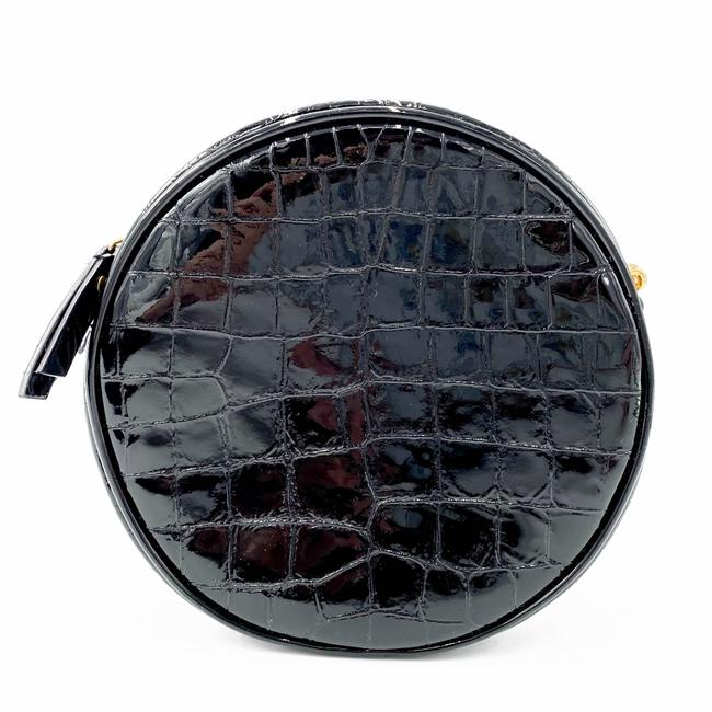 Saint Laurent Classic Camera Vinyle Ysl Monogram Round Croc-embossed Black Patent Leather Cross Body Bag - image 5