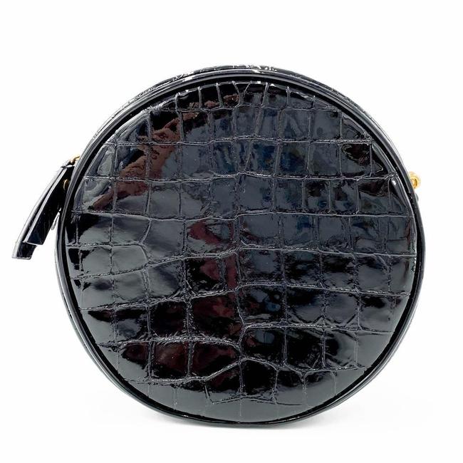 Saint Laurent Classic Camera Vinyle Ysl Monogram Round Croc-embossed Black Patent Leather Cross Body Bag - image 6