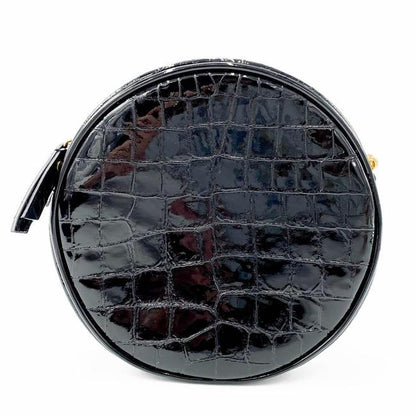 Saint Laurent Classic Camera Vinyle Ysl Monogram Round Croc-embossed Black Patent Leather Cross Body Bag - image 6