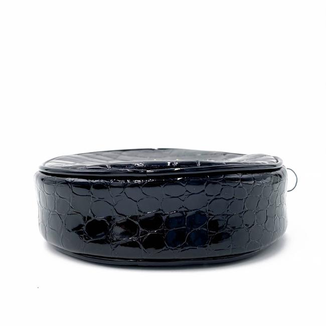 Saint Laurent Classic Camera Vinyle Ysl Monogram Round Croc-embossed Black Patent Leather Cross Body Bag - image 7