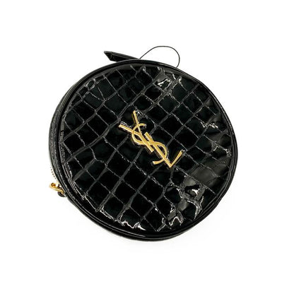 Saint Laurent Classic Camera Vinyle Ysl Monogram Round Croc-embossed Black Patent Leather Cross Body Bag - image 8