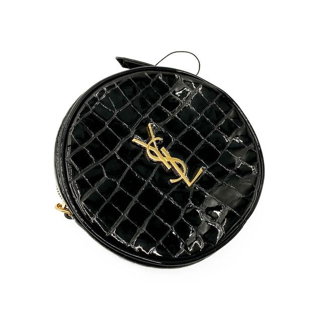 Saint Laurent Classic Camera Vinyle Ysl Monogram Round Croc-embossed Black Patent Leather Cross Body Bag - image 8