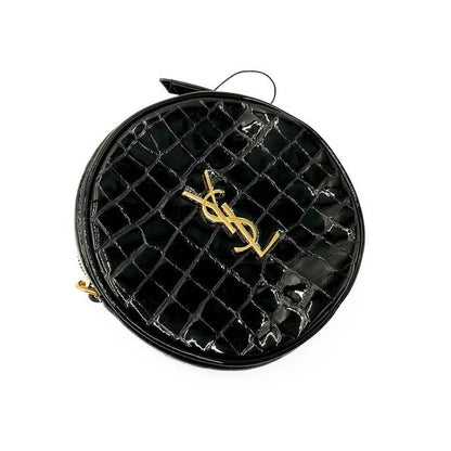 Saint Laurent Classic Camera Vinyle Ysl Monogram Round Croc-embossed Black Patent Leather Cross Body Bag - image 8