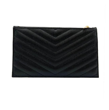Saint Laurent Clutch Monogram Quilted Textured-leather Black Leather Wristlet - photo 5