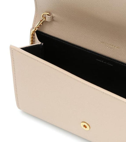 Saint Laurent Clutch Uptown Envelope Beige Leather Cross Body Bag - photo 3