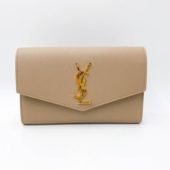 Saint Laurent Clutch Uptown Envelope Beige Leather Cross Body Bag - photo 5