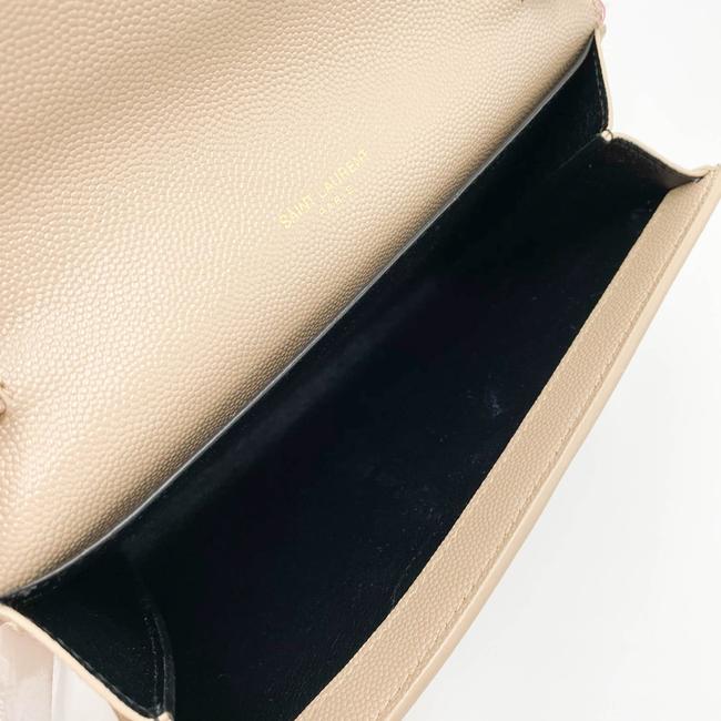 Saint Laurent Clutch Uptown Envelope Beige Leather Cross Body Bag - photo 10