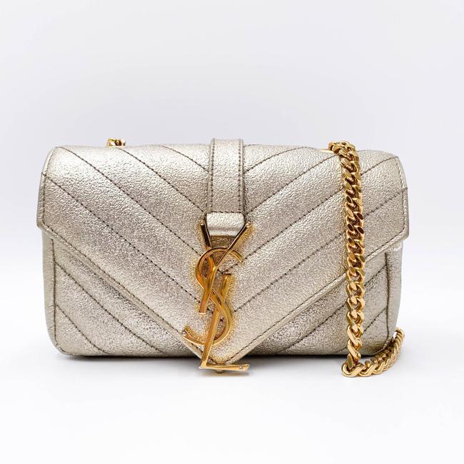 Saint Laurent College Monogram Classic Chain Wallet Matelasse Baby Chain Gold Leather Shoulder Bag - image 3