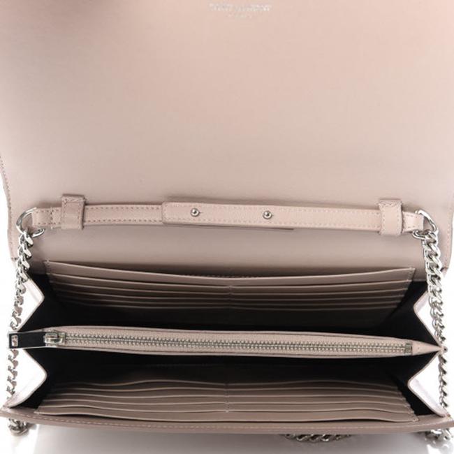 Saint Laurent Crocodile Embossed Monogram Woc Rose Antic Pink Leather Shoulder Bag - photo 5