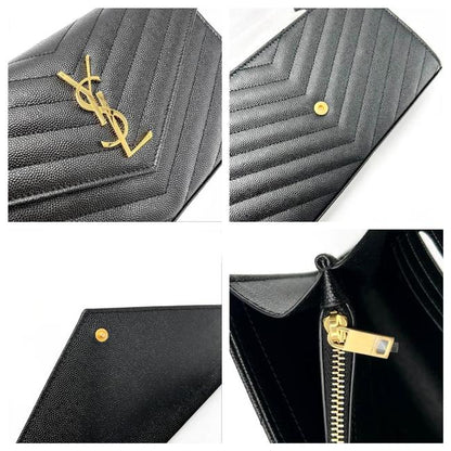 Saint Laurent Envelope Chain Wallet Monogram Matelasse Medium Black Leather Cross Body Bag - image 11