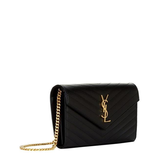 Saint Laurent Envelope Chain Wallet Monogram Matelasse Medium Black Leather Cross Body Bag - image 3