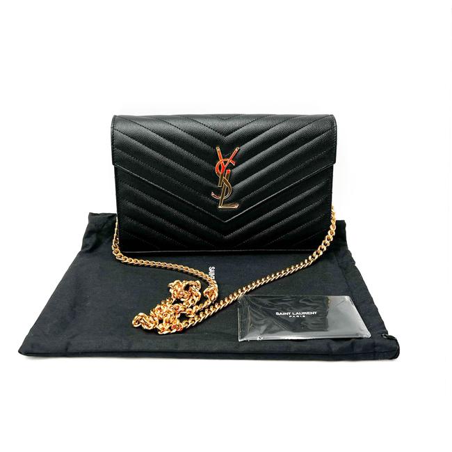 Saint Laurent Envelope Chain Wallet Monogram Matelasse Medium Black Leather Cross Body Bag - image 4