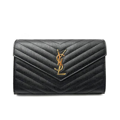 Saint Laurent Envelope Chain Wallet Monogram Matelasse Medium Black Leather Cross Body Bag - image 5
