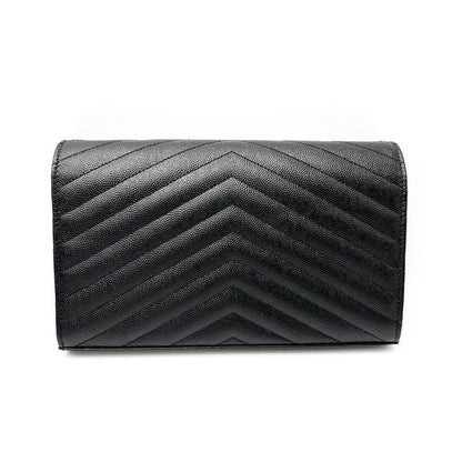 Saint Laurent Envelope Chain Wallet Monogram Matelasse Medium Black Leather Cross Body Bag - image 6