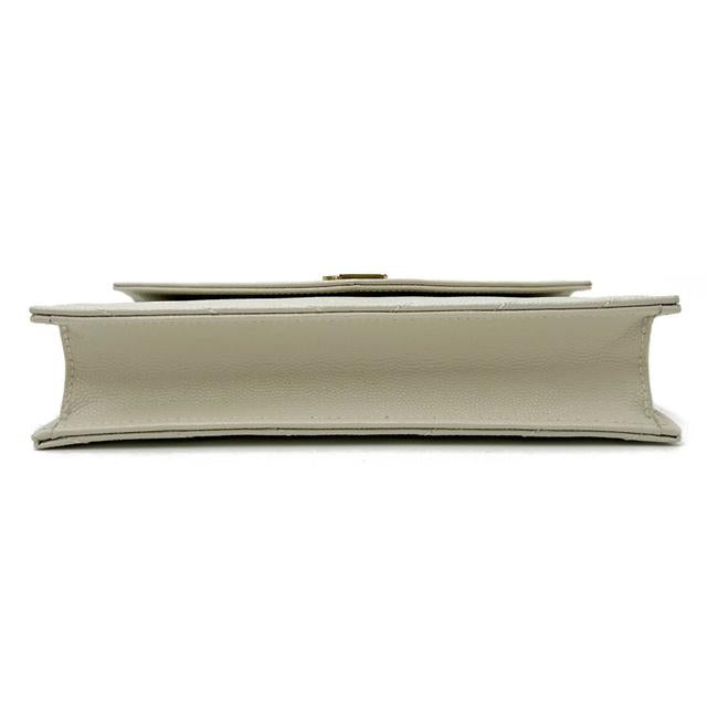 Saint Laurent Monogram Envelope Chain Wallet Medium Grained Matelasse White Leather Shoulder Bag - image 7