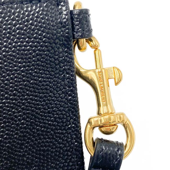 Saint Laurent Envelope Clutch Ysl Monogram Quilted Wallet Black Leather Wristlet - photo 11