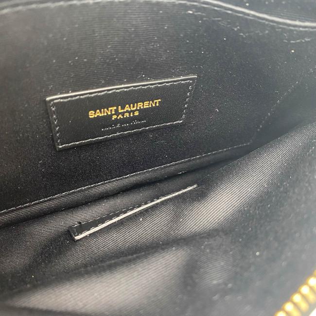 Saint Laurent Envelope Clutch Ysl Monogram Quilted Wallet Black Leather Wristlet - photo 10