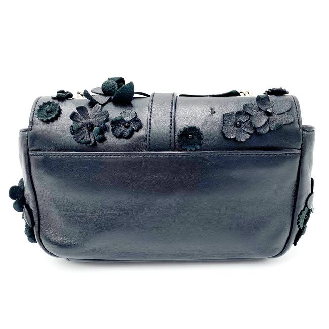 Saint Laurent Envelope Floral Embellished Baby Monogram Black Leather Shoulder Bag - photo 5