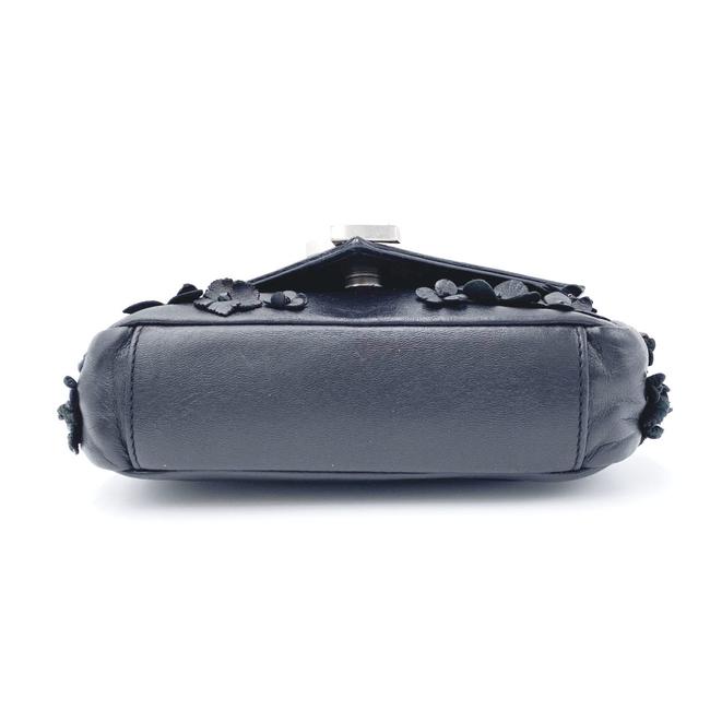 Saint Laurent Envelope Floral Embellished Baby Monogram Black Leather Shoulder Bag - photo 6