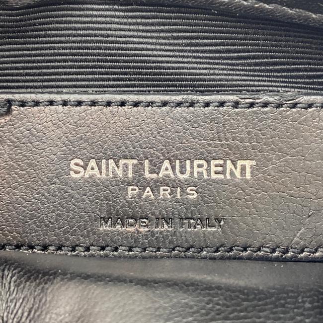 Saint Laurent Envelope Floral Embellished Baby Monogram Black Leather Shoulder Bag - photo 10