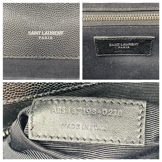 Saint Laurent Envelope Grain De Poudre Large Tri-quilt Monogram Satchel Black Leather Shoulder Bag - image 12