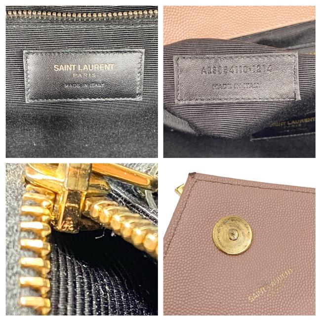 Saint Laurent Monogram Envelope Grain De Poudre Matelasse Chevron Large Dusty Rose Pink Leather Shoulder Bag - image 12