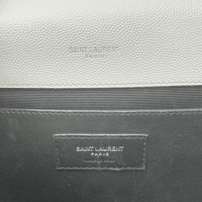Saint Laurent Envelope Grain De Poudre Textured Mixed Matelasse Medium Triquilt Monogram Satc White Leather Shoulder Bag - image 11