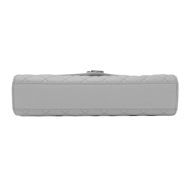 Saint Laurent Envelope Grain De Poudre Textured Mixed Matelasse Medium Triquilt Monogram Satc White Leather Shoulder Bag - image 6