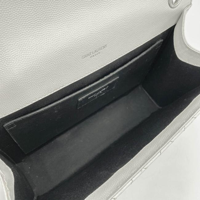 Saint Laurent Envelope Grain De Poudre Textured Mixed Matelasse Medium Triquilt Monogram Satc White Leather Shoulder Bag - image 10
