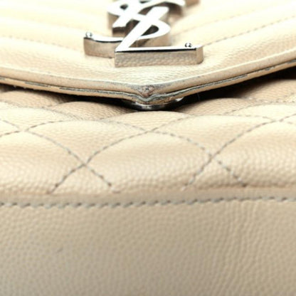 Saint Laurent Envelope Grain De Poudre Textured Mixed Matelasse Triquilt Medium Monogram Satc Beige Leather Shoulder Bag - image 4