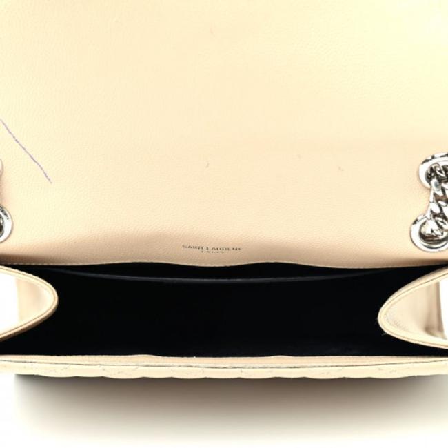 Saint Laurent Envelope Grain De Poudre Textured Mixed Matelasse Triquilt Medium Monogram Satc Beige Leather Shoulder Bag - image 5