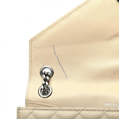 Saint Laurent Envelope Grain De Poudre Textured Mixed Matelasse Triquilt Medium Monogram Satc Beige Leather Shoulder Bag - image 6